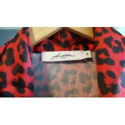 Dierenprint satijnen blouse mt S-M