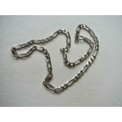 Zilveren figaro schakel ketting 45 cm. 925 sterling zilver