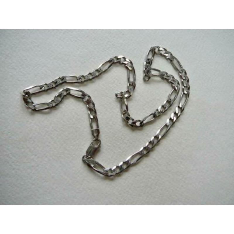 Zilveren figaro schakel ketting 45 cm. 925 sterling zilver