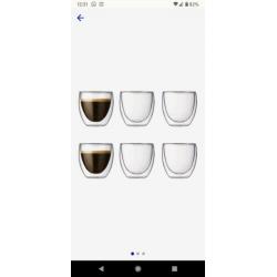Bodum espressokopjes dubbelwandig glas met ventiel
