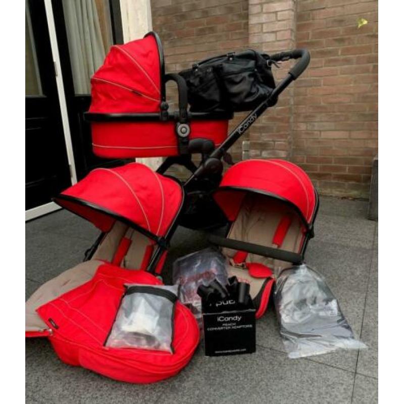 iCandy Peach 3 duo kinderwagen rood