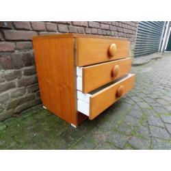 Jaren 70 80 teak retro wandkast ladekast meubel nachtkastje