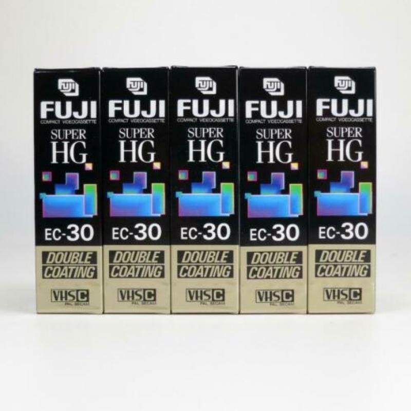 5 x Fuji SHG EC-30 VHS-C VHSC VHS Compact 30 min - Nieuw