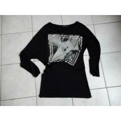 fotoprint.....zwarte top mt S GUESS