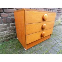 Jaren 70 80 teak retro wandkast ladekast meubel nachtkastje