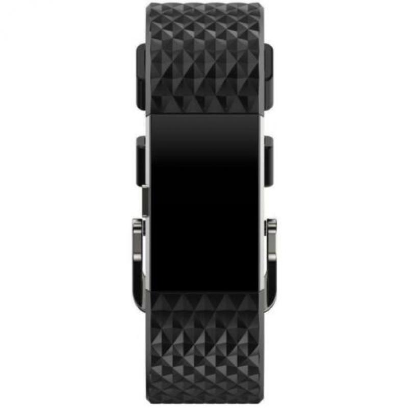 zwart bandje voor Fitbit Charge 2 ( grof )