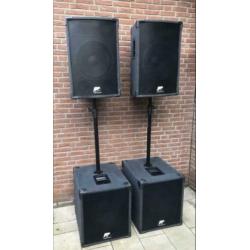 2 x 750 watt speakerset jb systems live pro 2 x sub 2 x top