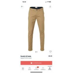 Scotch & Soda regular fit chino zand (NIEUW!) 34/34