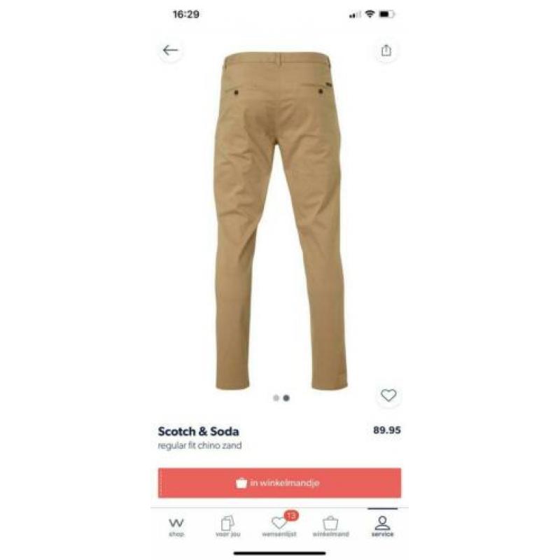 Scotch & Soda regular fit chino zand (NIEUW!) 34/34