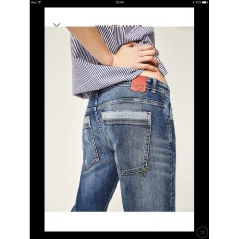 ZARA boyfriend fit geborduurde jeans NIEUW maat 34/XS