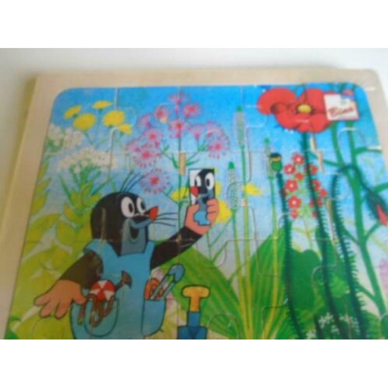 8 houten puzzels, o.a vintage educo