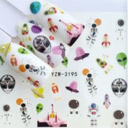 Set Nagel Nail Art Stickers Cactus Unicorn Katten 5 Vel