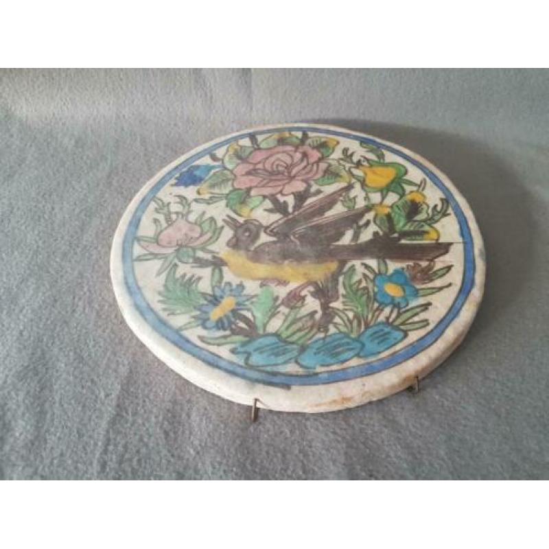 Aardewerk plaquette van vogel - Diameter 26 cm