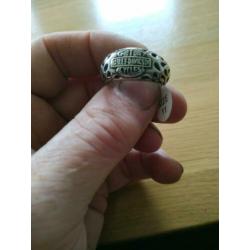 Harley Davidson Bar & Shield ring RVS met vlammen maat 11