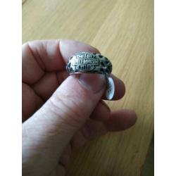 Harley Davidson Bar & Shield ring RVS met vlammen maat 11