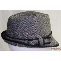 gleufhoed Trilby grijs vissengraat 57 nieuw unisex