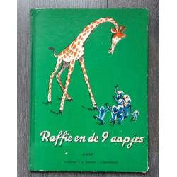 Oud boek Raffie en de 9 aapjes/H.A. Rey