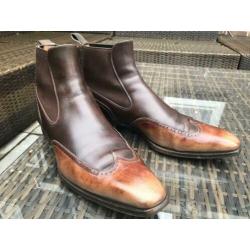 Santoni herenlaarzen maat UK 10 / EU 44, two-tone halfhoog