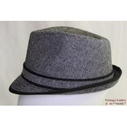 gleufhoed Trilby grijs vissengraat 57 nieuw unisex