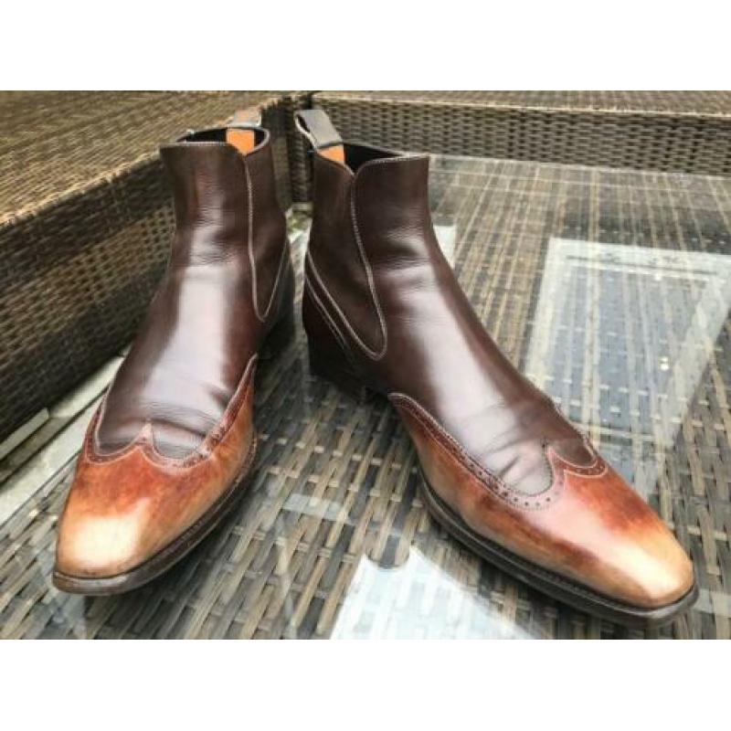 Santoni herenlaarzen maat UK 10 / EU 44, two-tone halfhoog