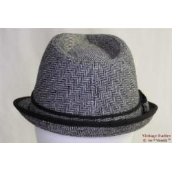 gleufhoed Trilby grijs vissengraat 57 nieuw unisex