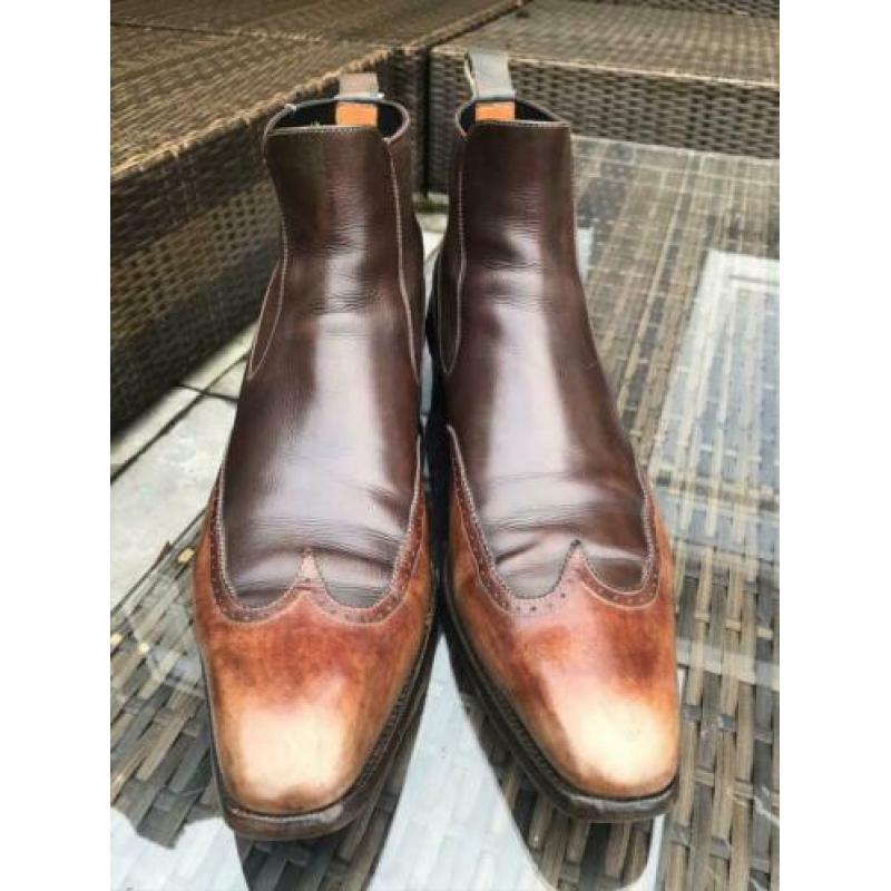 Santoni herenlaarzen maat UK 10 / EU 44, two-tone halfhoog