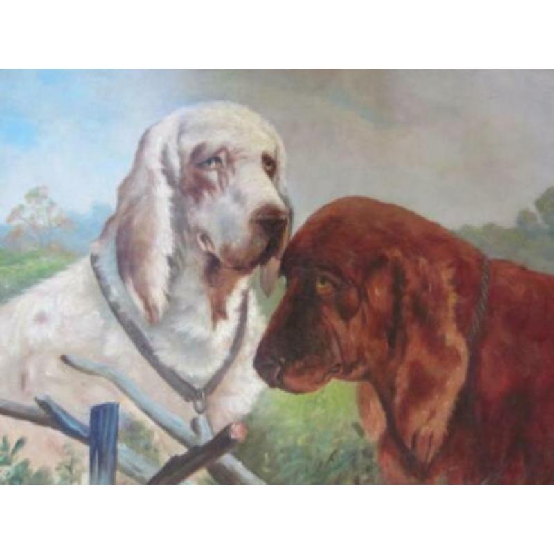 ==ca 1880/1900==twee honden==J Williams==