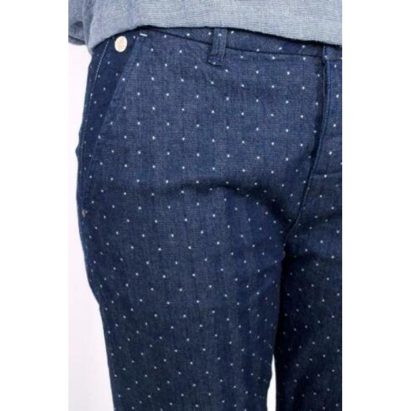 NIEUW Maison Scotch chino broek blauw witte polkadot W 30