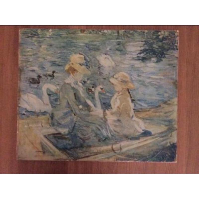 Olieverf schilderij Sur le Lac Berthe Morisot replica