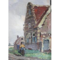 Theo van Wijngaarden (1874-1952) vrouw in polder