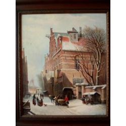 Hollands Stadsgezicht in de Winter - naar Cornelis Springer