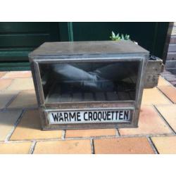 Antiek oud vintage kastje warmhoud kastje voor kroketten