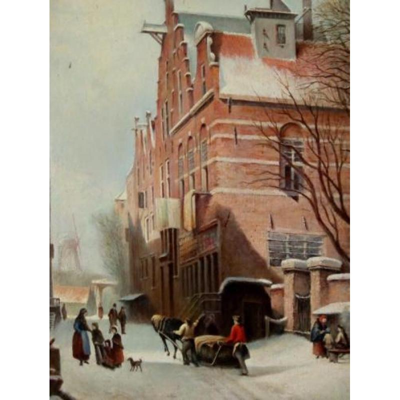 Hollands Stadsgezicht in de Winter - naar Cornelis Springer