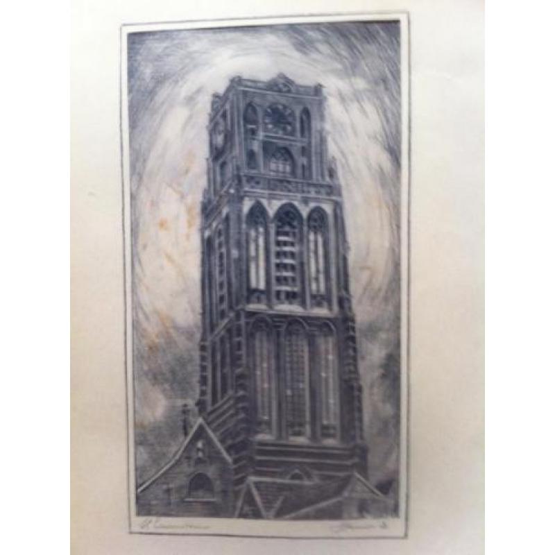 Pentekening Laurenskerk Rotterdam