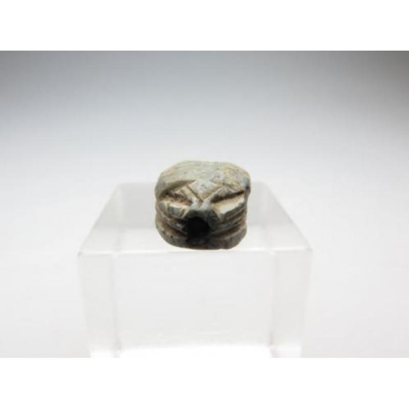 Egyptian soapstone scarab with hieroglyphs of Nefer, Sa and