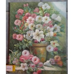 STILLEVEN * OLIEVERF OP LINNEN * PLANT in Pastel *