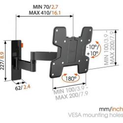 Vogels WALL 2145 zwart muurbeugels