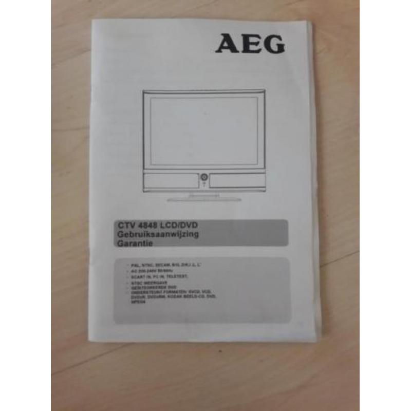 19 inch AEG LCD tv met ingebouwde dvd speler, zwart