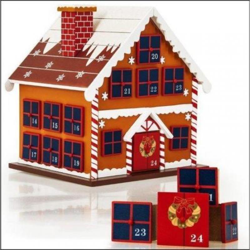 Adventskalender Houten Winterhuisje, Kerst, Advent "Retou...