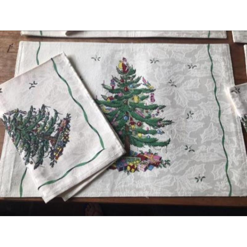 Spode christmas tree kerst 4 placemats 4 servetten