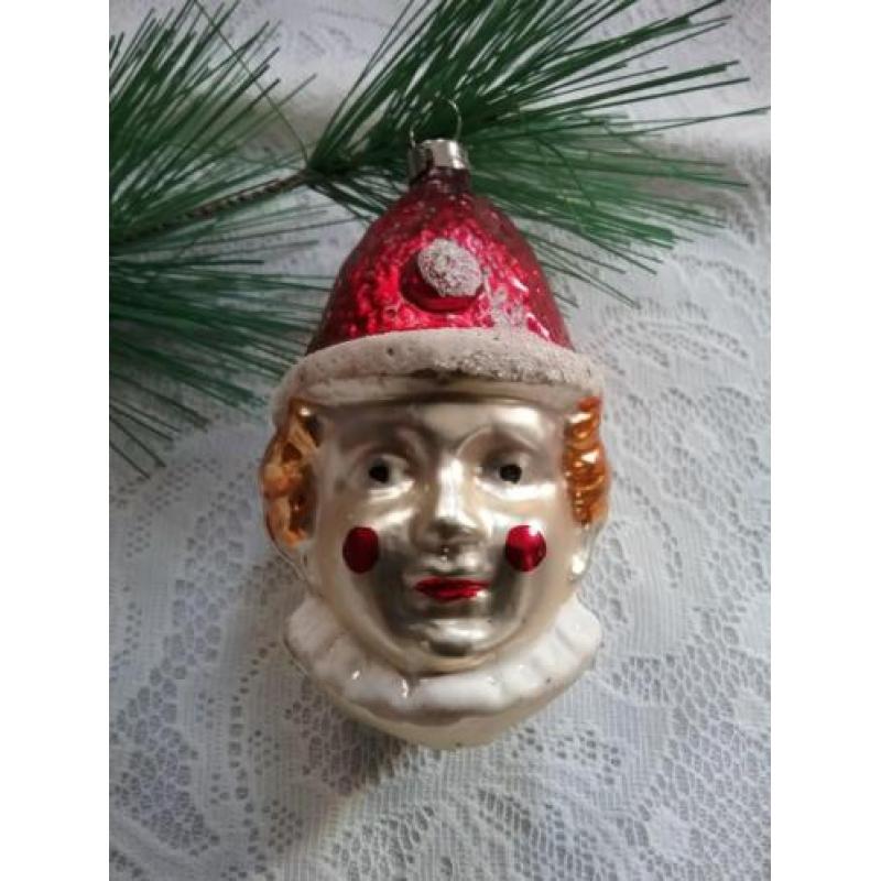 Oude antieke kerstbal clown kerst figuur kerstversiering