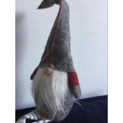 Scandinavisch kerst tomte kabouter kerstman grijs wit rood