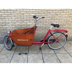 Bakfiets NL cargo bike short met huif en afdekzeil