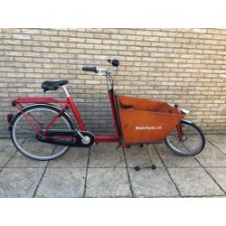 Bakfiets NL cargo bike short met huif en afdekzeil