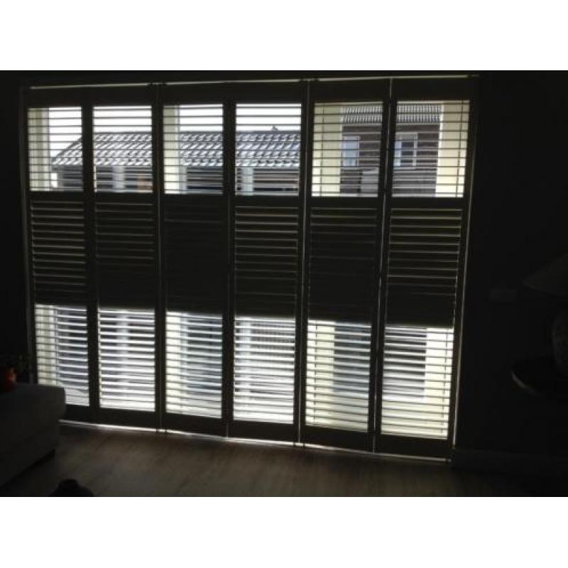 Luxe houten shutters 2,94 breed x 2,39 hoog, ral 9010 wit