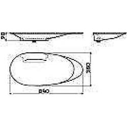 Opzetwastafel Clou First Zonder Kranenbank 84x38x9 cm Sol...