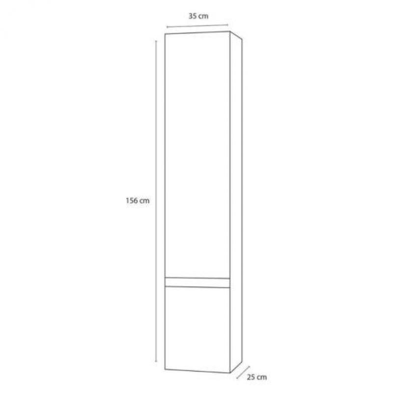 Badkamerkast Differnz Shout 156x35x25 cm Zwart (Links dra...