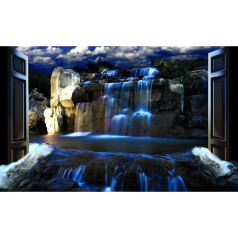 FOTOBEHANG WATERVAL,10% SALE! VLIES, 3 BANEN, 312 x 219 cm