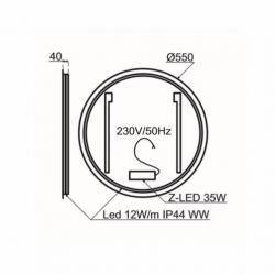 LED Spiegel Lanesto Cherchio Rond met Sensor 55 cm