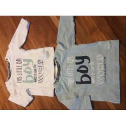 2 Quapi boy shirtjes longsleeves maat 50 tweeling J/J